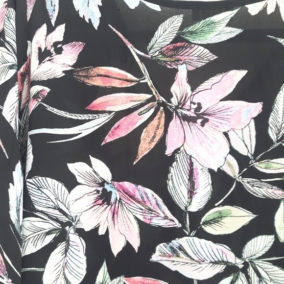 2/$35 Spense Kimono Style V-Neck Blouse Tropical Print Size M (Fits 12-1… - Picture 7 of 12